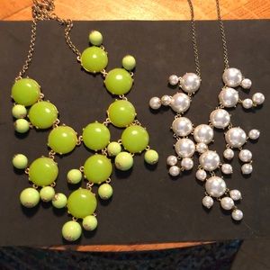 Green and white “bubble necklaces.